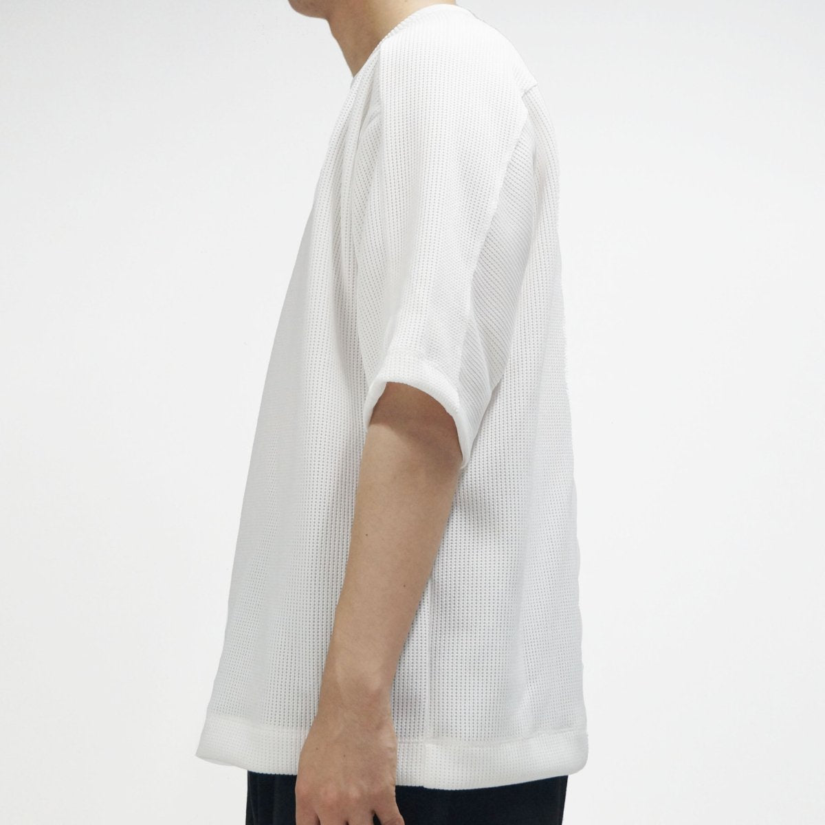 MUZE TURQUOISE LABEL - SWITCHING KNIT S/S TEE(WHITE)