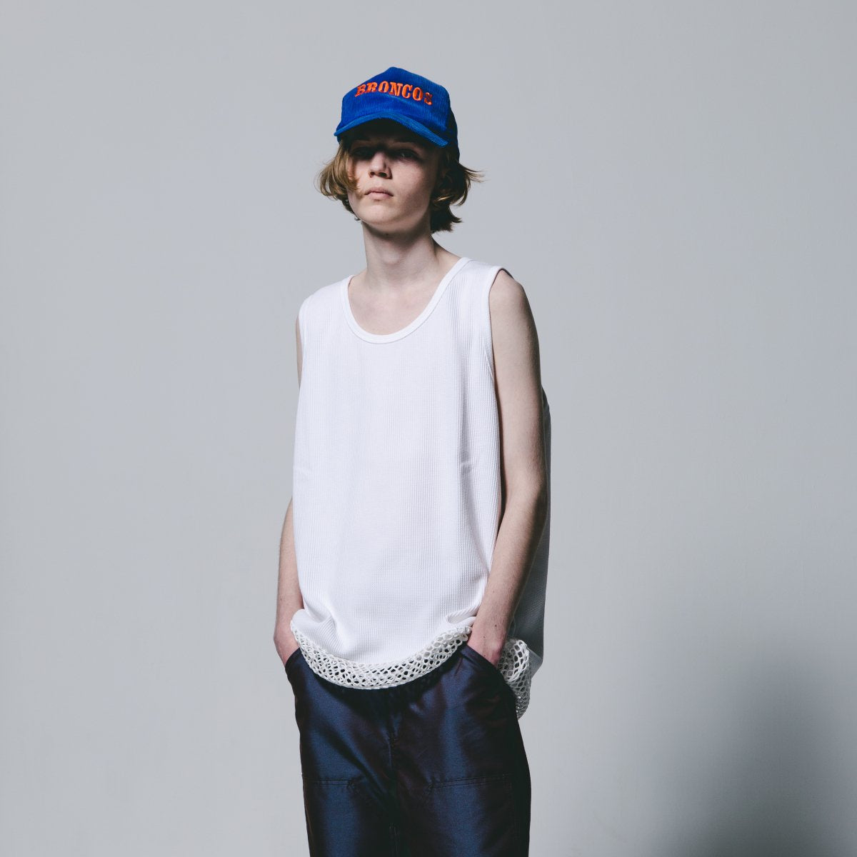 MUZE TURQUOISE LABEL - HEM MESH TANKTOP (WHITE)