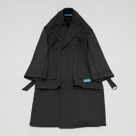 MUZE TURQUOISE LABEL - CIRCUIT TRENCH COAT(BLACK) ミューズ 2022年秋冬コレクション トレンチコート ブラック