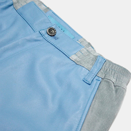 MUZE TURQUOISE LABEL - CIRCUIT WIDE LEATHER TROUSERS(TURQUOISE) ミューズ レザー トラウザーズ ターコイズ