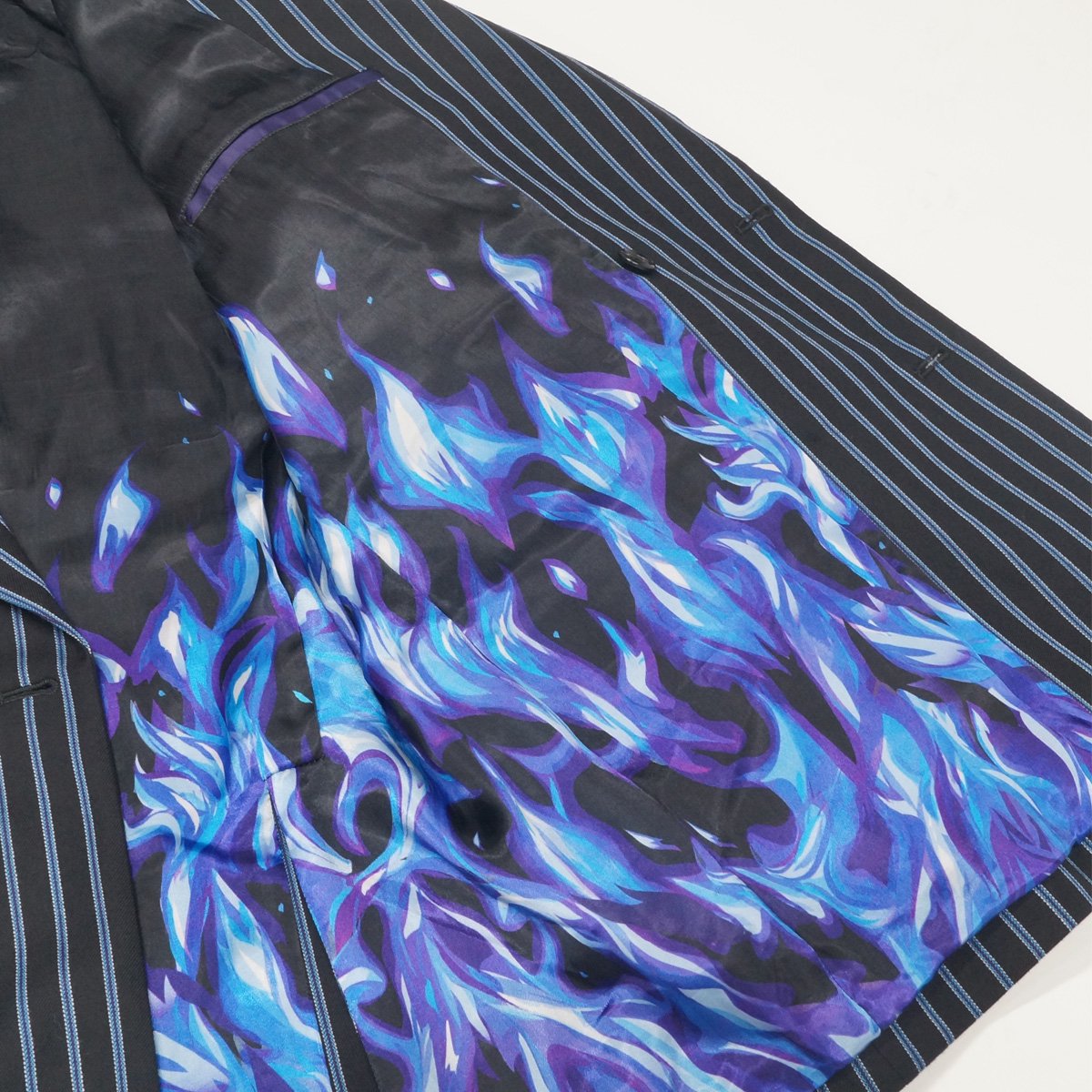 MUZE TURQUOISE LABEL × el conductorH - BELTED BONDAGE DOUBLE BREASTED JKT (STRIPE) コンダクター ストライプ ダブルジャケット