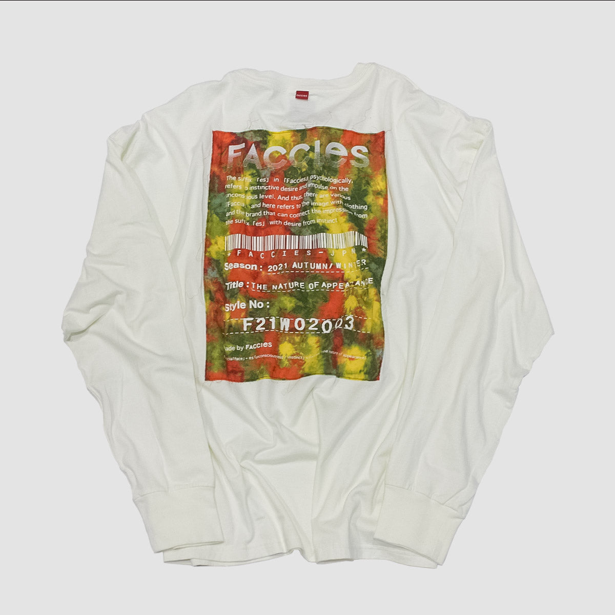 FACCIES - Nature Print LS (WHITE) ファッチーズ ネイチャー プリント ロングスリーブ ホワイト