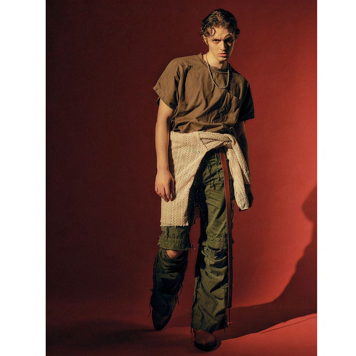 MINUS - Slash Seam HBT Cargo / VINTAGE SLEEPING BAG CASE (OLIVE) マイナス カーゴパンツ オリーブ