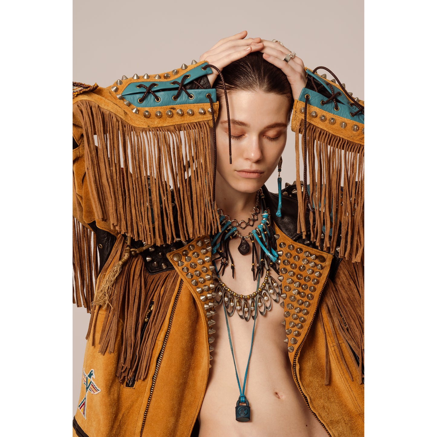 GARA - TURQUOISE BONE NECKLACE(BLACK×TURQUOISE) ガラ ネックレス 2023年春夏コレクション