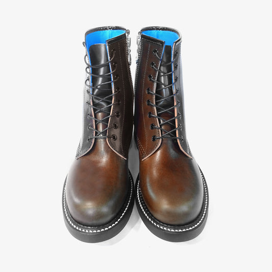 MUZE TURQUOISE LABEL × KIDS LOVE GAITE - 8 HOLES RIDGEWAY SOLE SIDE ZIP BOOTS (BROWN) ミューズ キッズラブゲイト ブーツ ブラウン