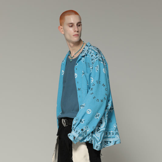 MUZE TURQUOISE LABEL - PAISLEY LS SHIRT(TURQUOISE) ミューズ ペイズリーシャツ ターコイズ