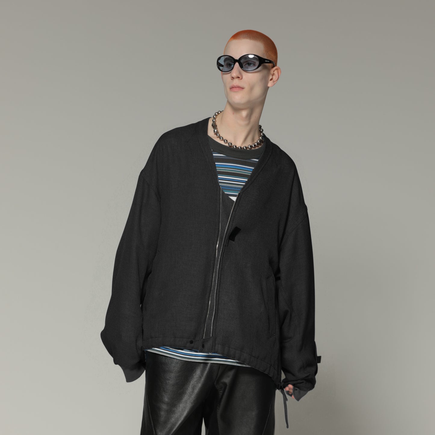 MUZE TURQUOISE LABEL - LIGHT BOMBER BLOUSON(BLACK)ミューズ 2023年春夏 ブルゾン ブラック