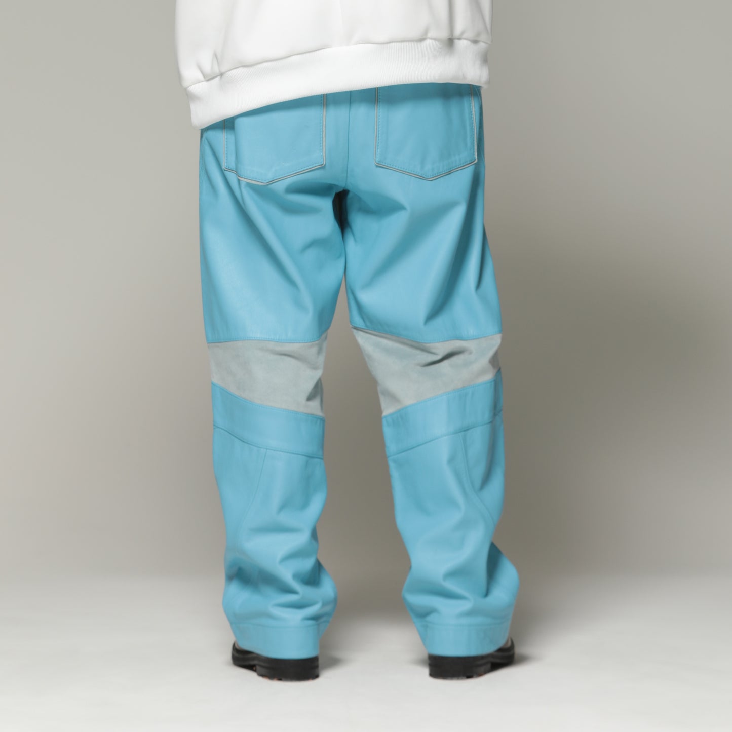 MUZE TURQUOISE LABEL - CIRCUIT WIDE LEATHER TROUSERS(TURQUOISE) ミューズ レザー トラウザーズ ターコイズ