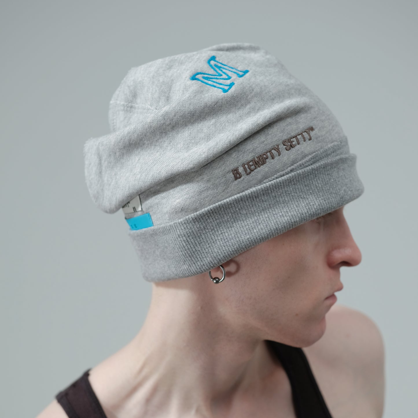 MUZE TURQUOISE LABEL× Ø【EMPTY SETT】™️ - LOGO EMBROIDERY CAP(LIGHT HEATHER GRAY) ミューズ エンプティーセット ロゴ エンブロイデリーキャップ ライト ヘザーグレー