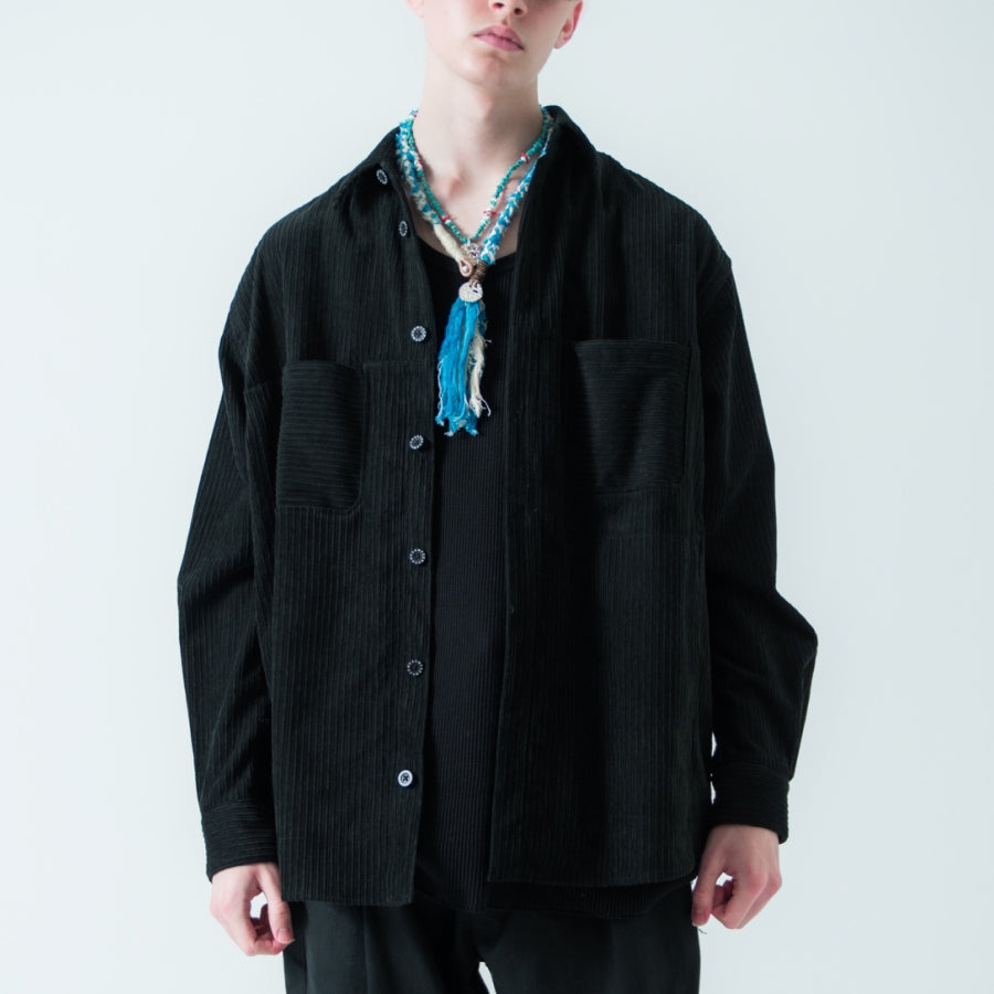 MUZE TURQUOISE LABEL-CIRCUIT RELAXED FIT CORDUROY SHIRTS(BLACK) ミューズ 2