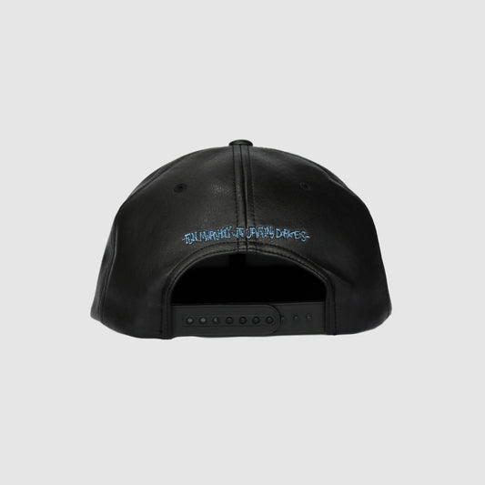 MUZE ミューズ 【LOGO LEATHER SNAPBACK CAP】ロゴ レザー スナップバック キャップ(BLACK×TURQUOISE)