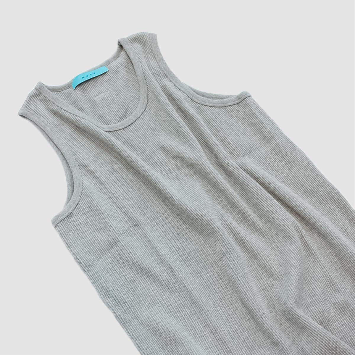 MUZE TURQUOISE LABEL - WAFFLE TANK TOP(GRAY)ミューズ ワッフル タンクトップ グレー