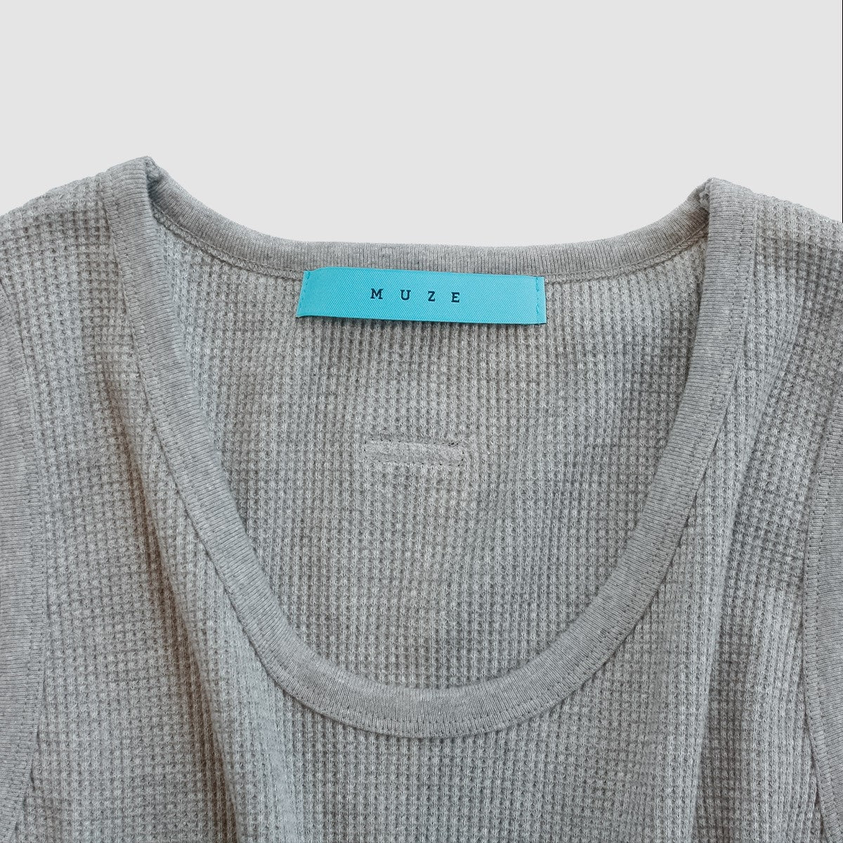 MUZE TURQUOISE LABEL - WAFFLE TANK TOP(GRAY)ミューズ ワッフル タンクトップ グレー