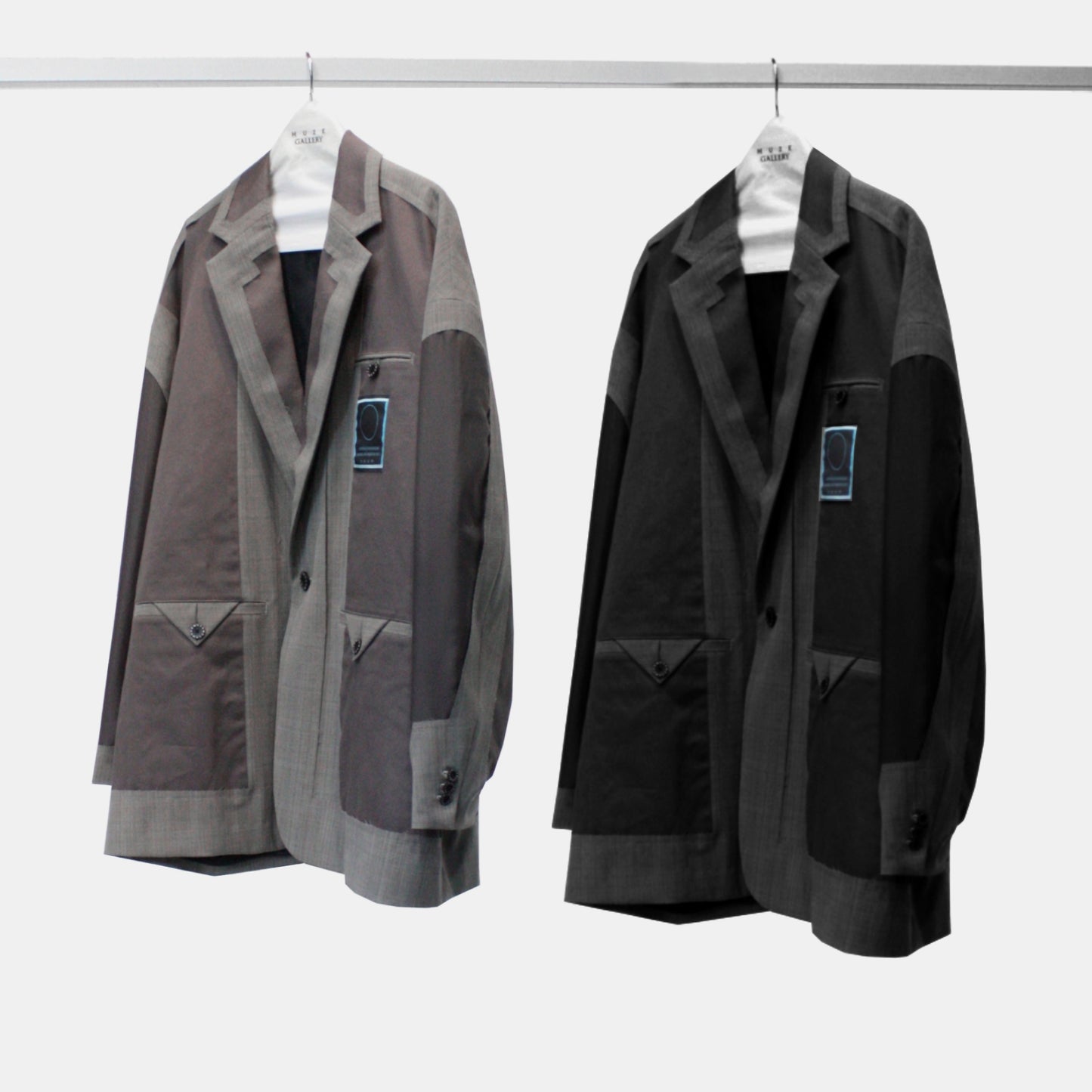 MUZE TURQUOISE LABEL - INSIDE OUT BIG TAILORED JACKET(CHARCOAL)ミューズ インサイドアウト ビッグ テーラード ジャケット チャコール