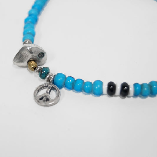 MUZE TURQUOISE LABEL×Sunku-PEACE BEADS BRACELET(SKY BLUE)