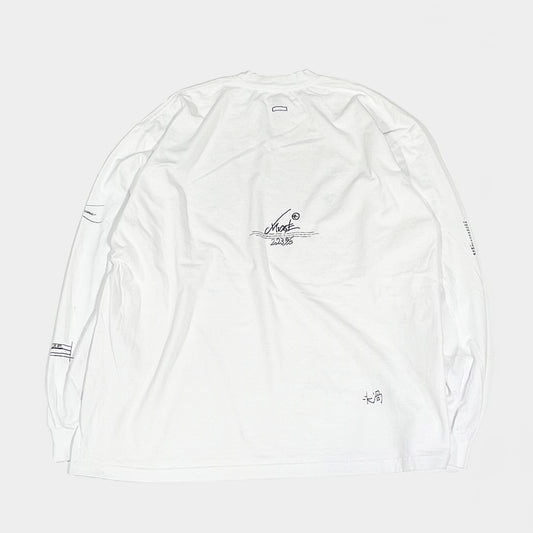 MUZE BLACK LABEL - HANDWRITING LONG SLEEVE T-SH(WHITE) ミューズ 2023春夏 ハンドライティング T-シャツ ホワイト
