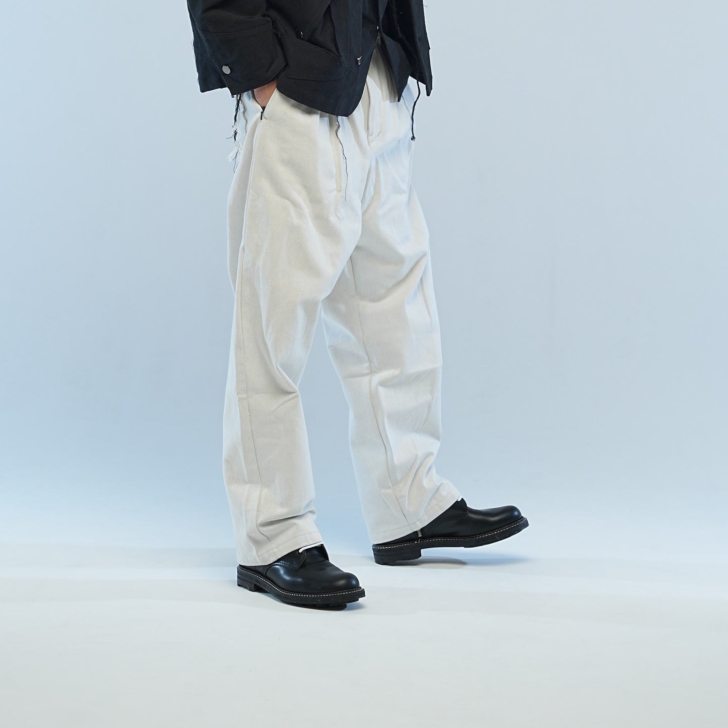 MUZE TURQUOISE LABEL - CIRCUIT WIDE DENIM TROUSERS(WHITE) ミューズ デニム トラウザー ホワイト
