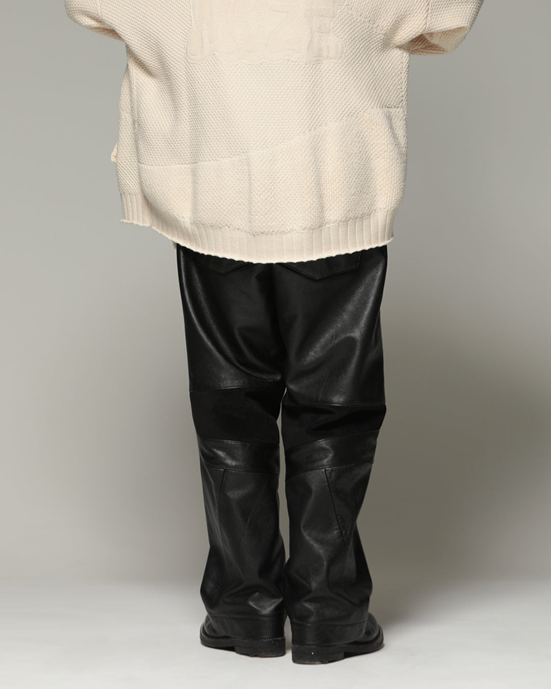 MUZE TURQUOISE LABEL - CIRCUIT WIDE LEATHER TROUSERS(BLACK) ミューズ 2022年秋冬コレクション レザー トラウザーズ ブラック