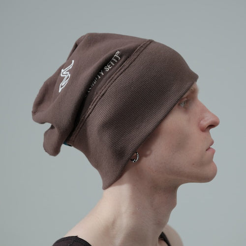 MUZE TURQUOISE LABEL× Ø【EMPTY SETT】™️ - LOGO EMBROIDERY CAP(BROWN) ミューズ エンプティーセット ロゴ エンブロイデリーキャップ ブラウン