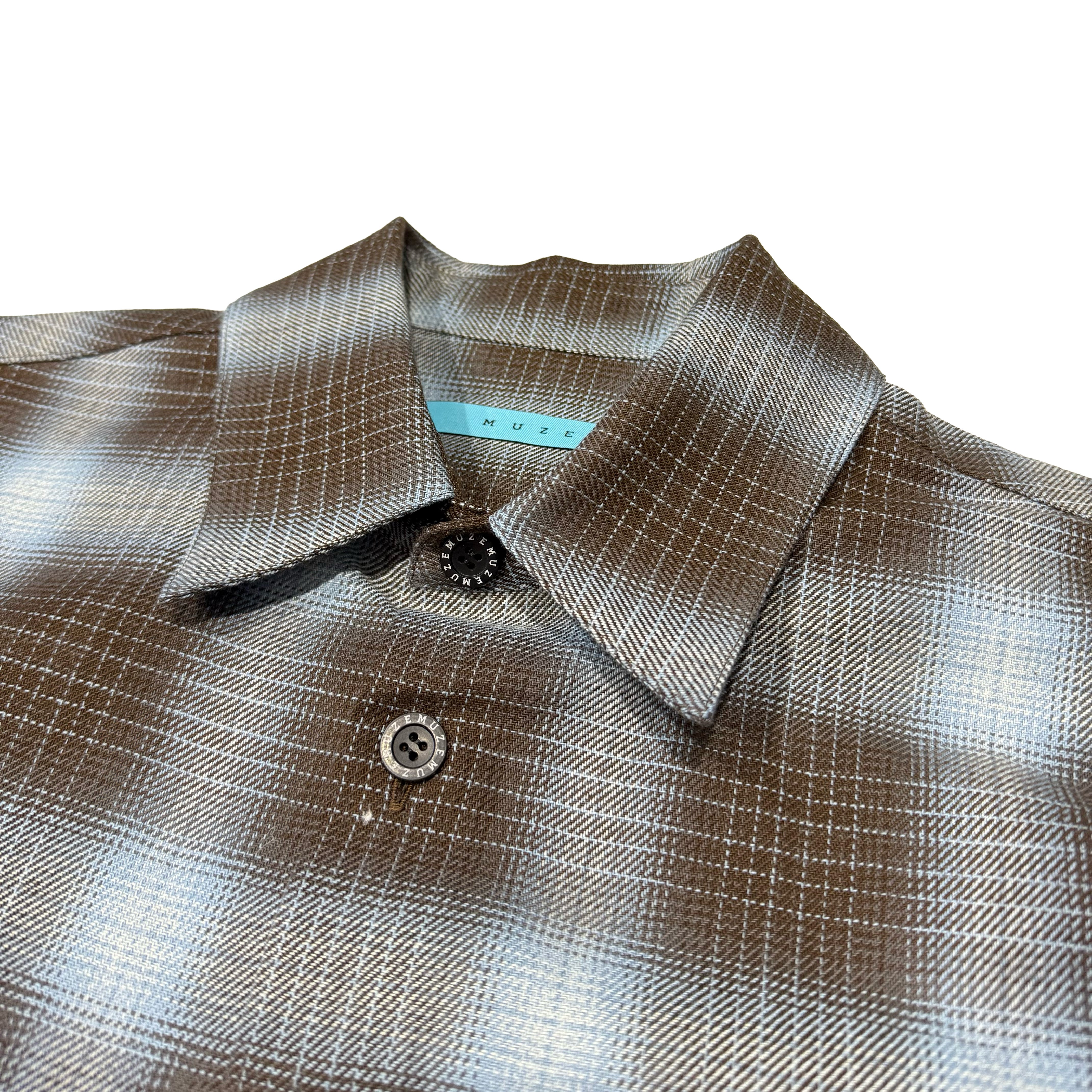 MUZE TURQUOISE LABEL - 【INDIGO TWILL CHECK SHIRT (BROWN