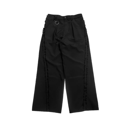 MINUS -【Slash Seam Twist Wide Trousers(CLASSIC TROPICAL)(BLACK)】マイナス スラッシュ ツイスト ワイド トラウザー ブラック