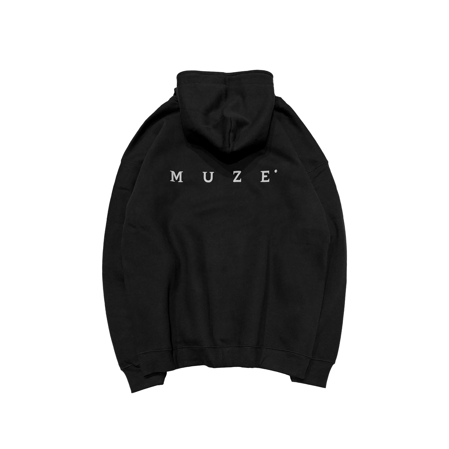 MUZE BLACK LABEL -【MUZE® LOGO REFLECTOR ZIP PK(BLACK)】ミューズ リフレクター ロゴ ジップ パーカー ブラック