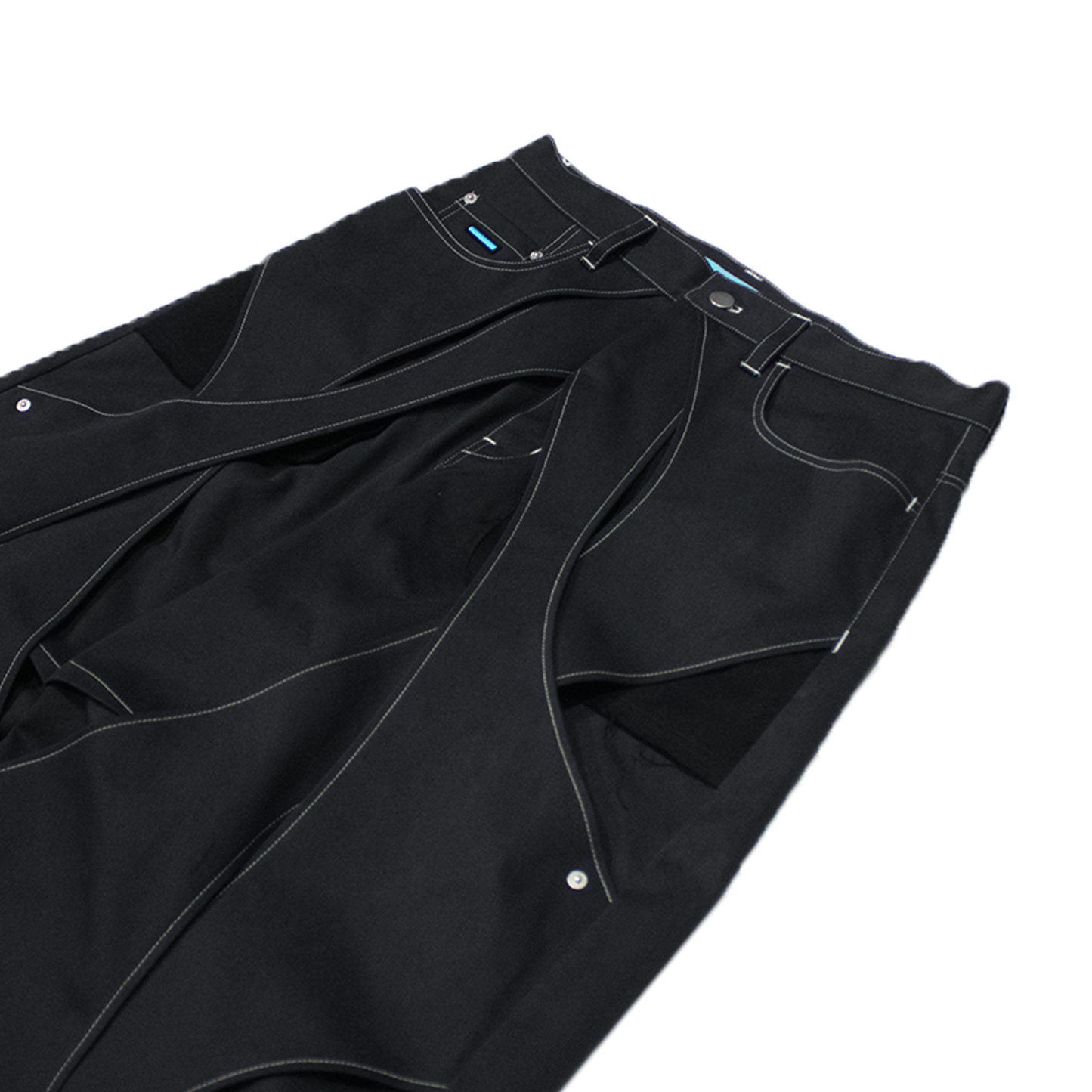 MUZE®︎ -【SULFUR-DYED CHINO CROSS WIDE TROUSERS (BLACK×WHITE)】硫化染 チノ クロス ワイド トラウザー ブラック ホワイト