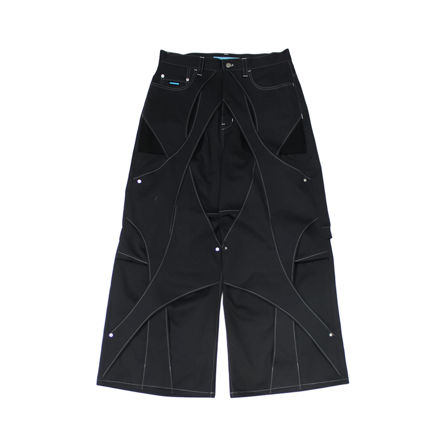 MUZE®︎ -【SULFUR-DYED CHINO CROSS WIDE TROUSERS (BLACK×WHITE