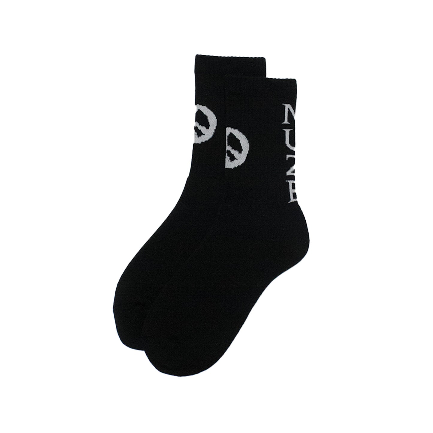 MUZE -【MUZE LOGO PEACE SOX(BLACK × WHITE)】ミューズ ロゴ ピース ソックス ブラック ホワイト