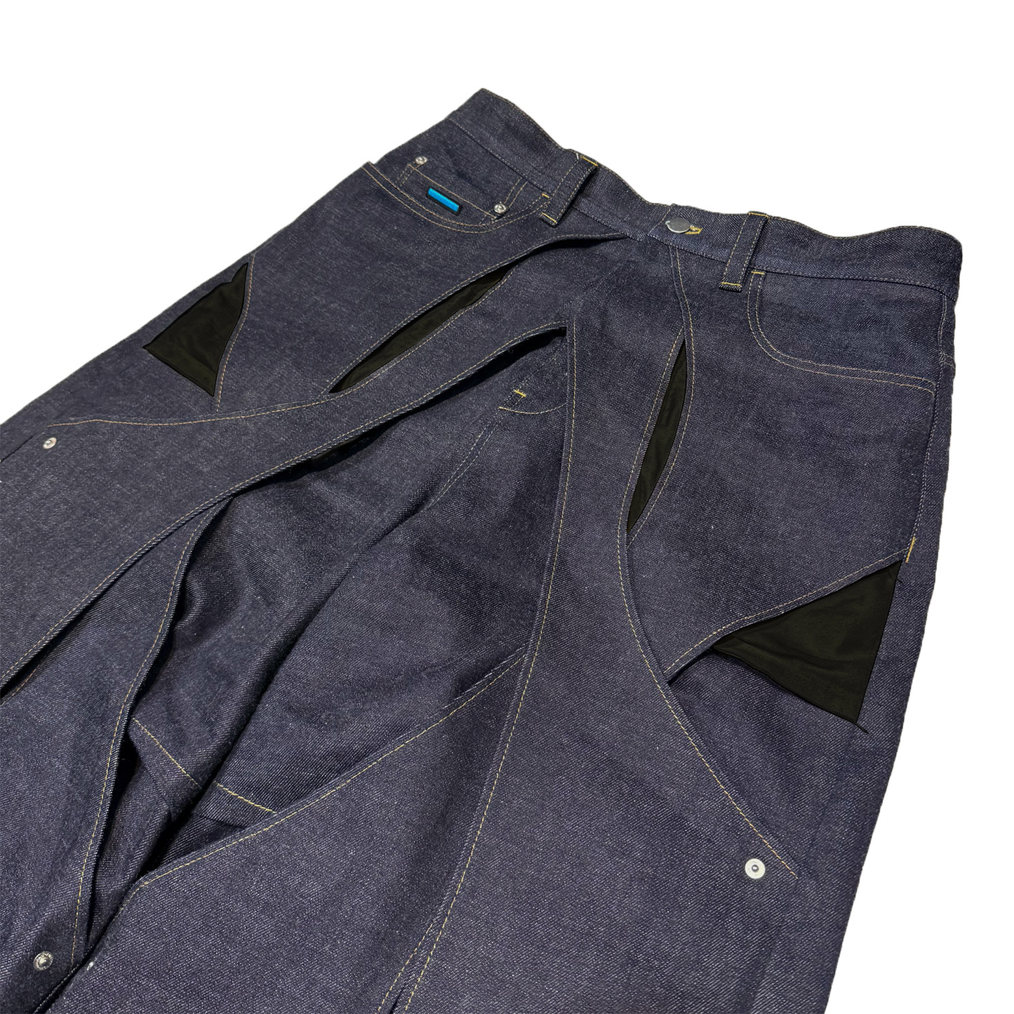 【先行受注】MUZE®︎ TURQUOISE LABEL -【RIDGED DENIM CROSS WIDE TROUSERS(INDIGO)】ミューズ リジッド デニム クロス ワイド トラウザー インディゴ