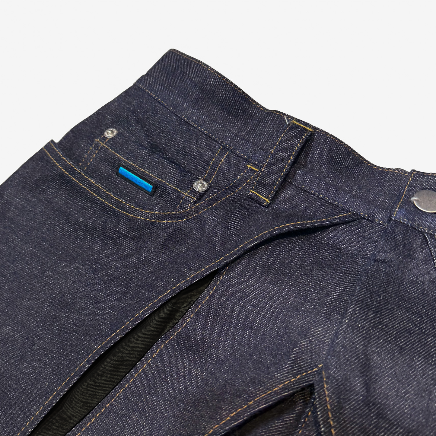 【先行受注】MUZE®︎ TURQUOISE LABEL -【RIDGED DENIM CROSS WIDE TROUSERS(INDIGO)】ミューズ リジッド デニム クロス ワイド トラウザー インディゴ