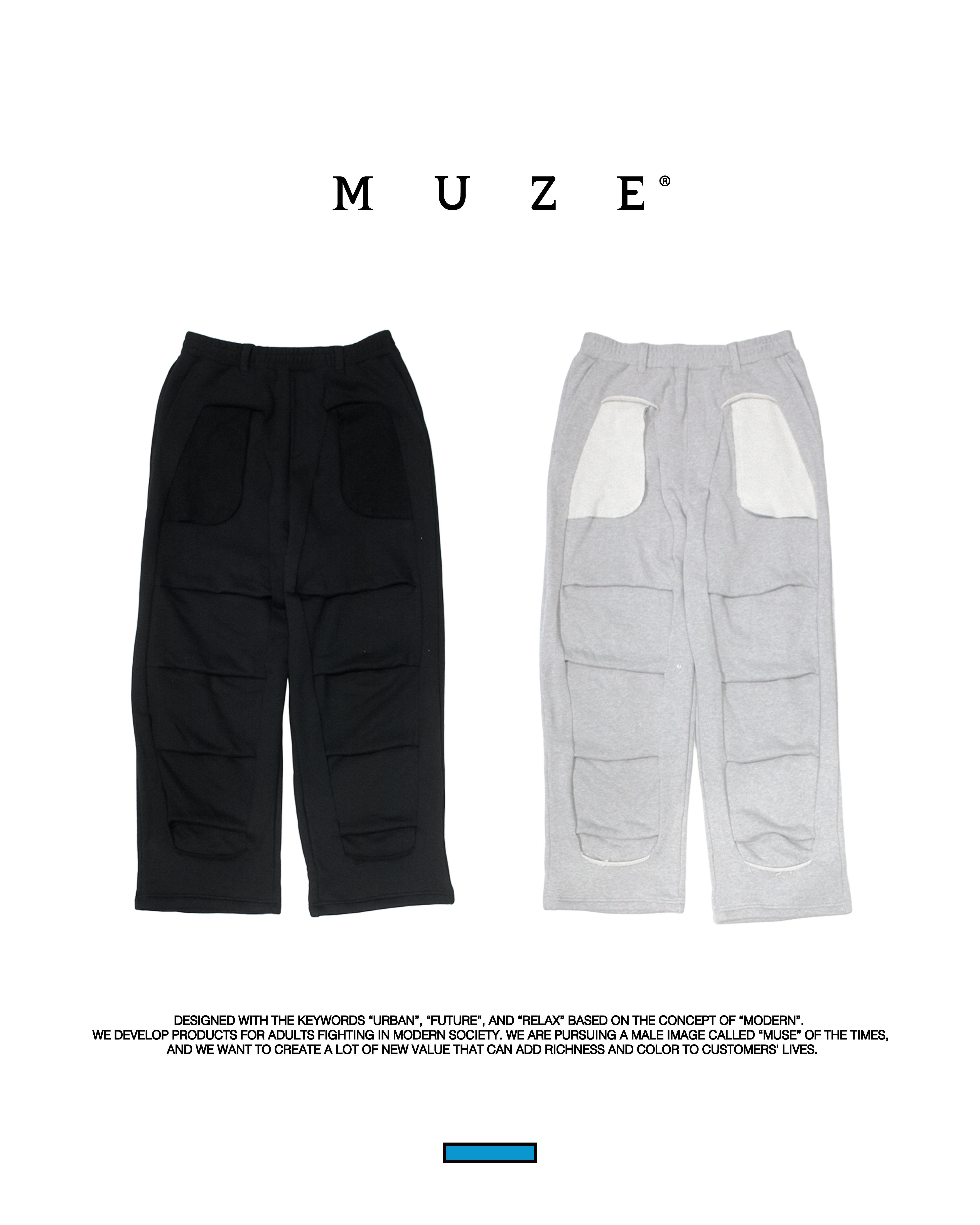 MUZE®︎ TURQUOISE LABEL -【SWEAT 3D TROUSERS(GRAY)】ミューズ