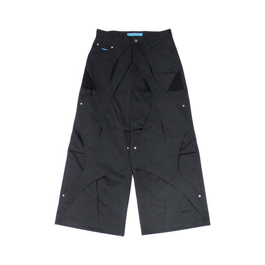 MUZE®︎ -【SULFUR-DYED CHINO CROSS WIDE TROUSERS (BLACK×BLACK)】硫化染 チノ クロス トラウザー ブラック