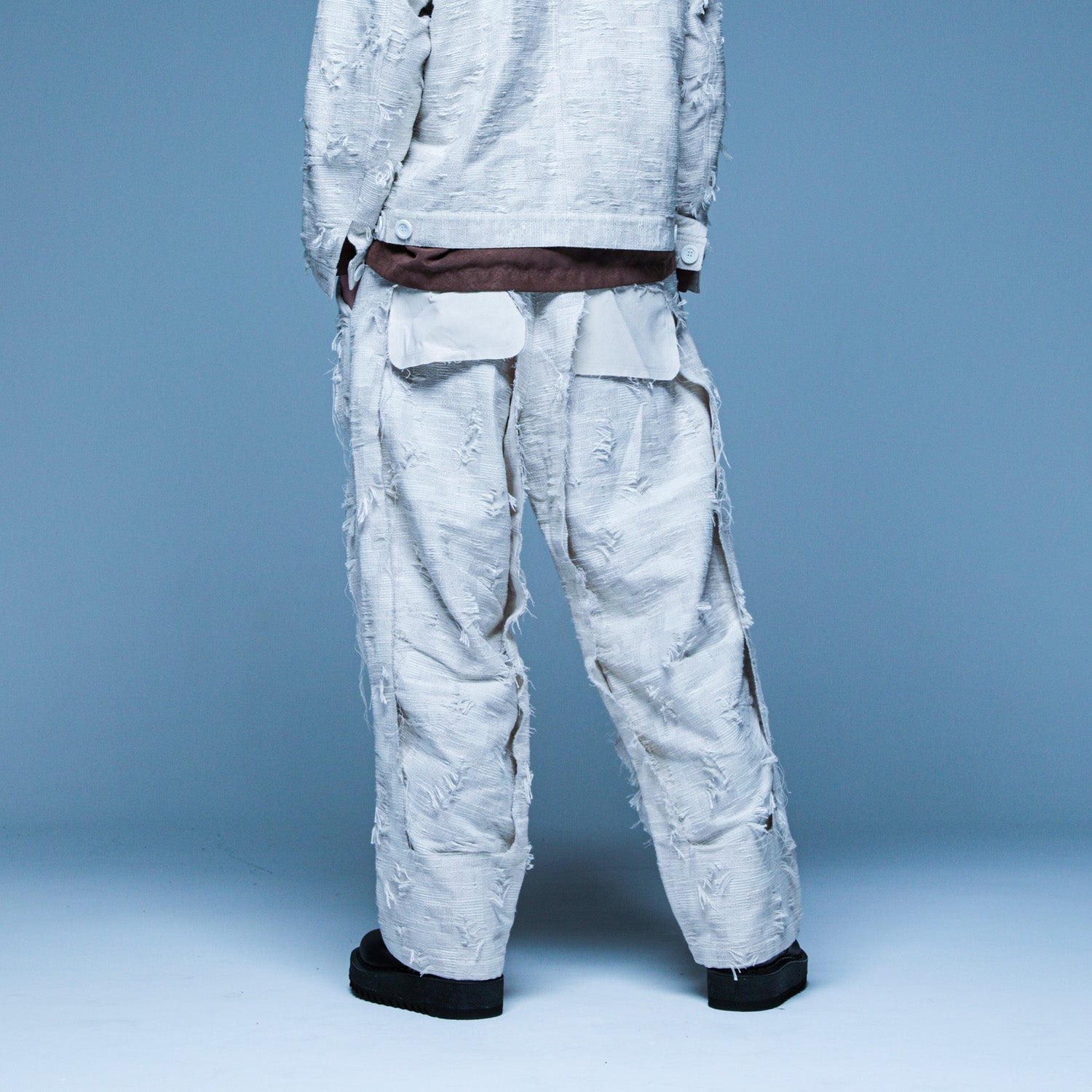 MUZE TURQUOISE LABEL - ×MINUS CUT JACQUARD 3D TROUSERS(OFF WHITE