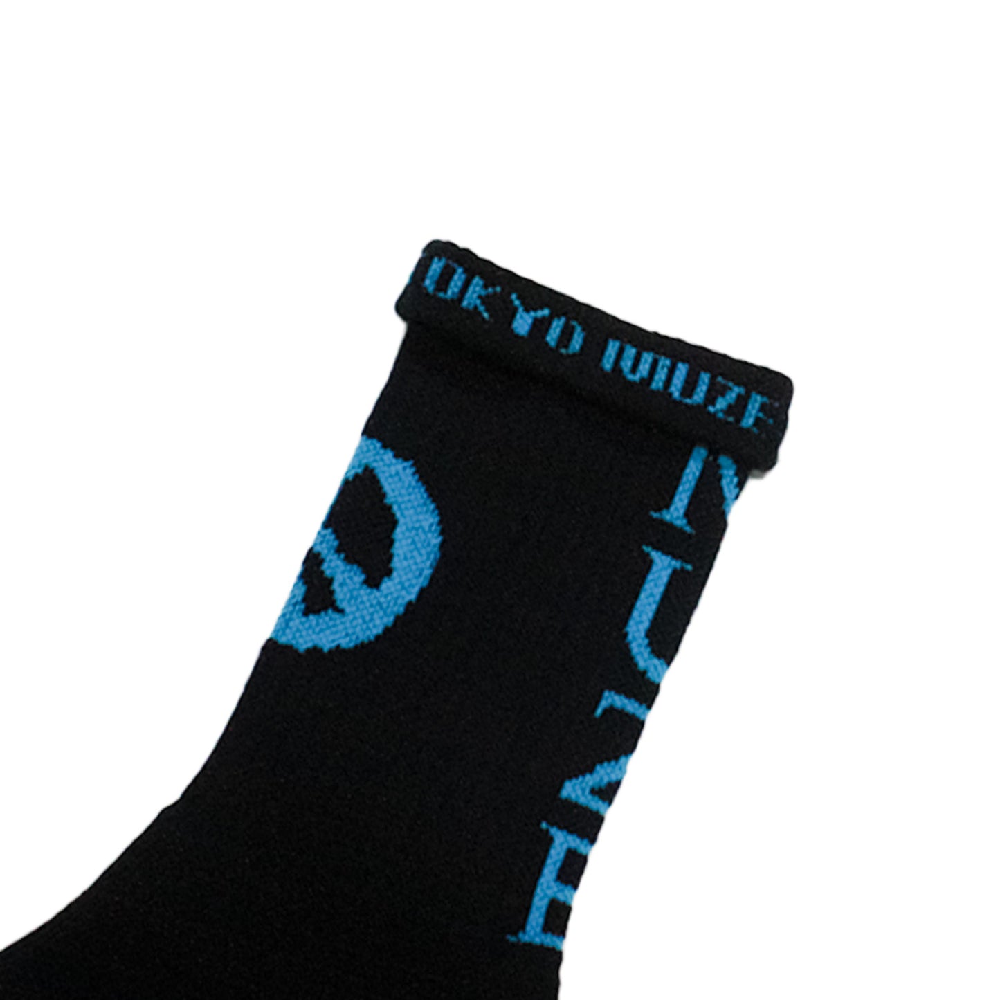 MUZE -【MUZE LOGO PEACE SOX(BLACK × TURQUOISE)】ミューズ ロゴ ピース ソックス ブラック ターコイズ