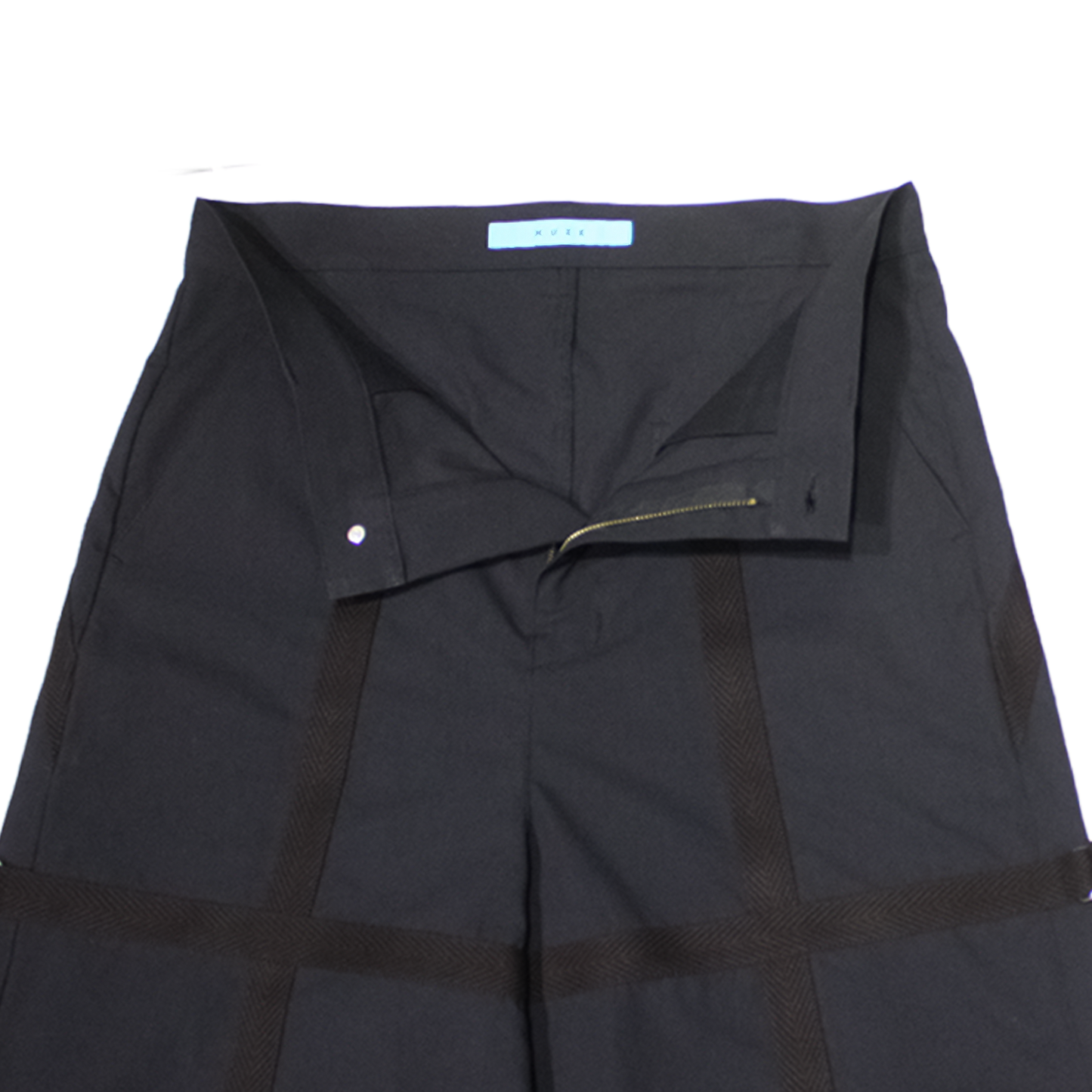 MUZE®︎ TURQUOISE LABEL -【BELTED WIDE TROUSERS(BLACK×BLACK)】ミューズ ベルテッド ワイド トラウザー ブラック