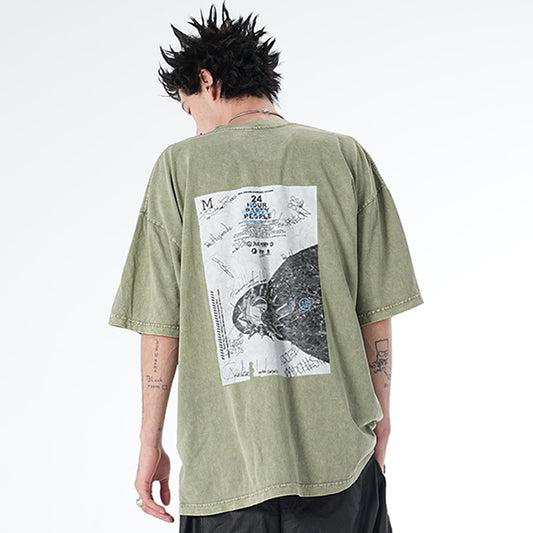 MUZE BLACK LABEL -【MUZE 24HOUR PARTY PEOPLE MINERAL WASH T-SH(MATCHA)】ミューズ ミネラル ウォッシュ Tシャツ マッチャ グリーン