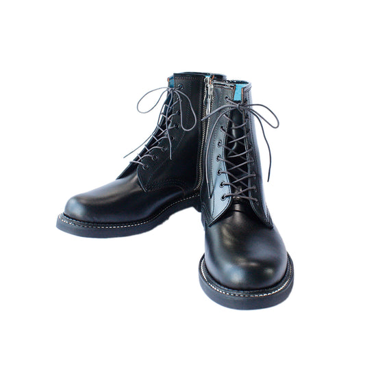 MUZE TURQUOISE LABEL × KIDS LOVE GAITE - 8HOLES RIDGEWAY SOLE SIDE ZIP PAINT BOOTS(PAINT BLACK)