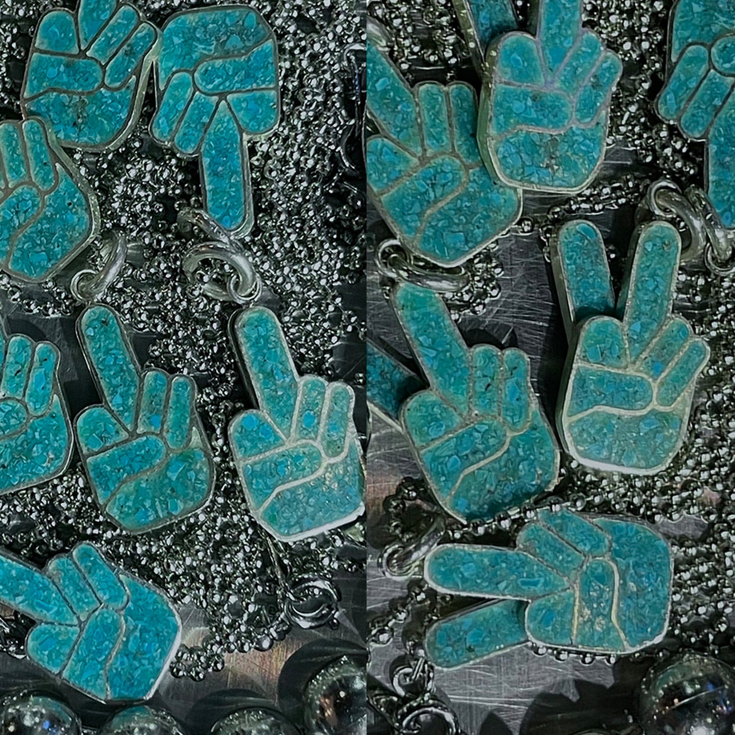 MUZE × WWM【PEACE FUCK NECKLACE(SV925)】ピース ファック ネックレス シルバー ターコイズ