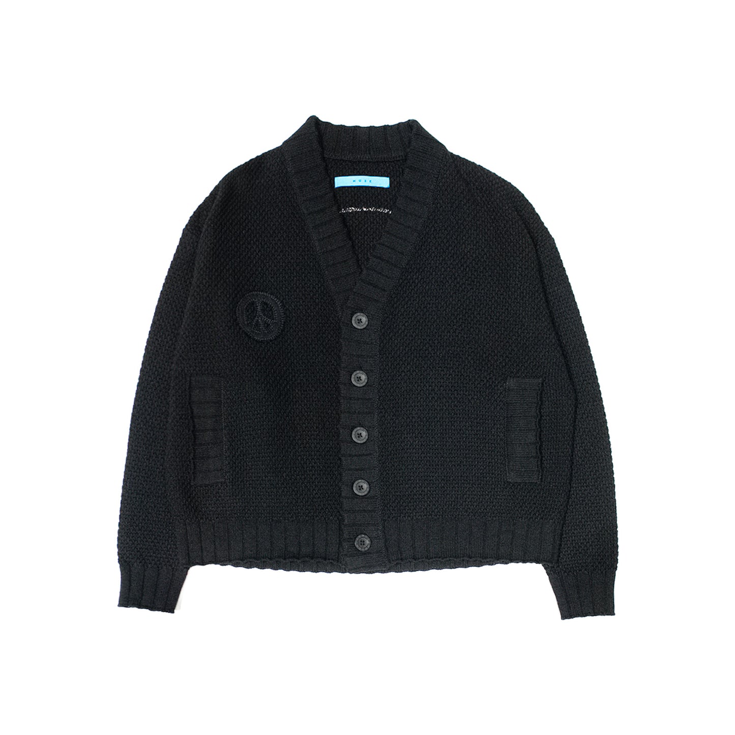 MUZE TURQUOISE LABEL - MUZE® PEACE CARDIGAN(BLACK)ミューズ ピース カーディガン ブラック