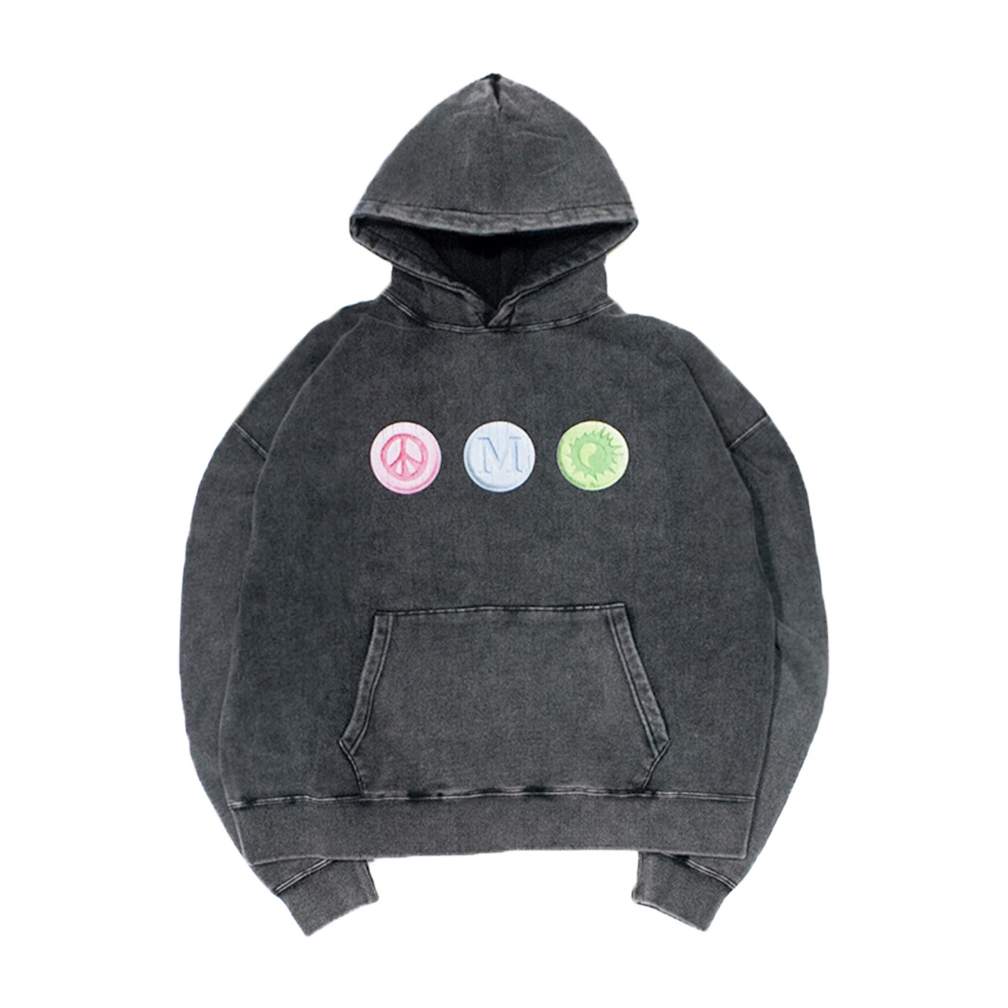 MUZE®︎ TURQUOISE LABEL -【MUZE®︎ MICROMAXIMUM TABLET STONE BIOBLEACH WIDE SWEAT HOODIE】ミューズ マイクロマキシマム タブレット ストーン バイオブリーチ ワイド スウェット フーディ