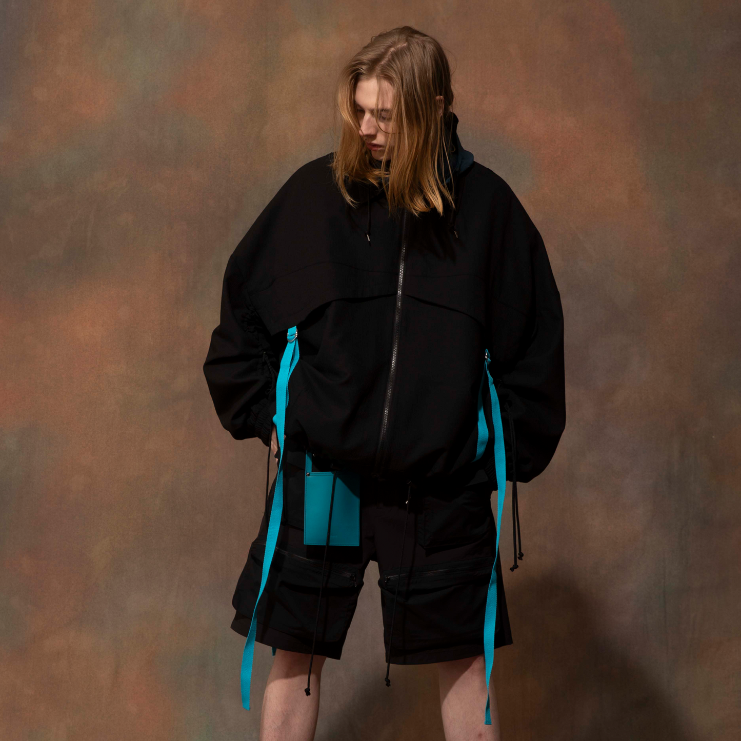 MUZE TURQUOISE LABEL - OVERSIZED BELTED BLOUSON(BLACK)ミューズ 