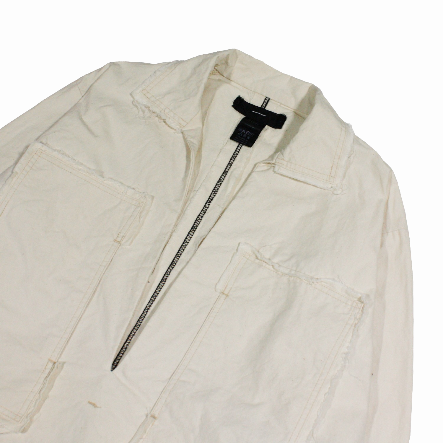 MINUS -【Slash Seam Army Pull(HORCE CLOTH)(OFF)】マイナス スキッパー シャツ ホワイト ...
