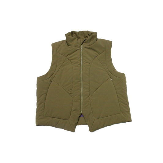 MUZE TURQUOISE LABEL -【PADDED CURVE VEST(KHAKI)】ミューズ パデット カーブ ベスト カーキ