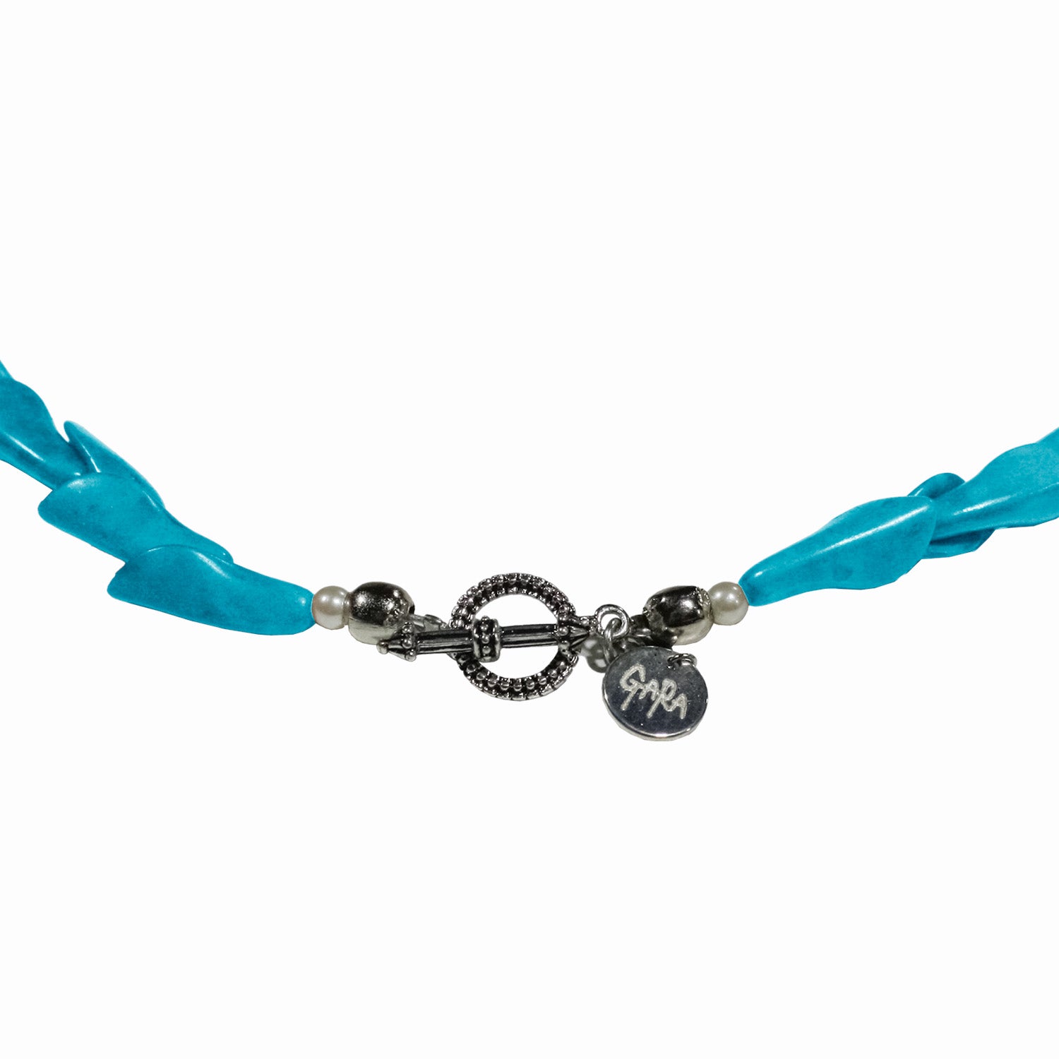 GARA -【FISH BONE NECKLACE(SAX)】ガラ ビーズ ネックレス ターコイズ サックス – MUZE TOKYO