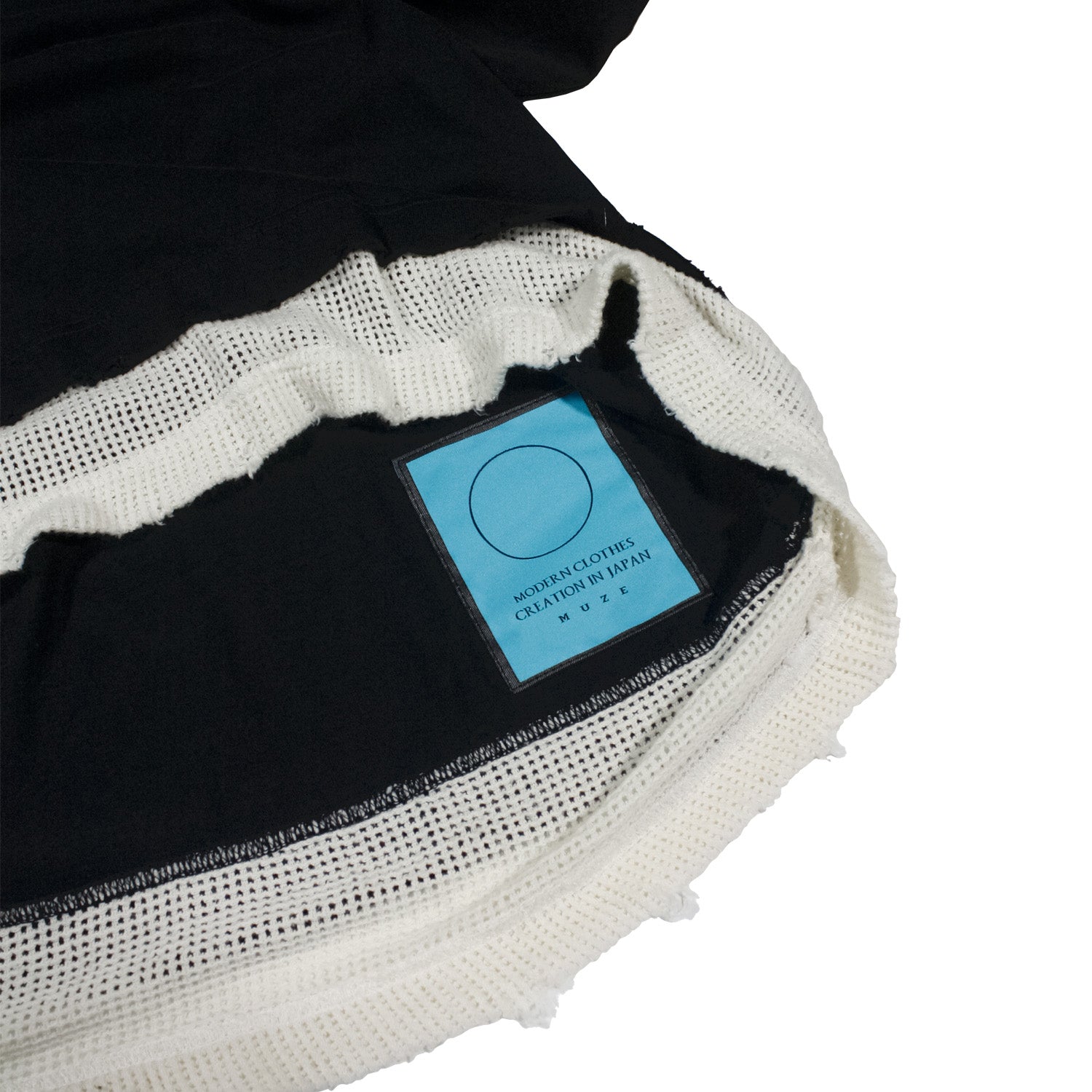MUZE TURQUOISE LABEL -【MESH LAYERED L/S TEE (BLACK×WHITE