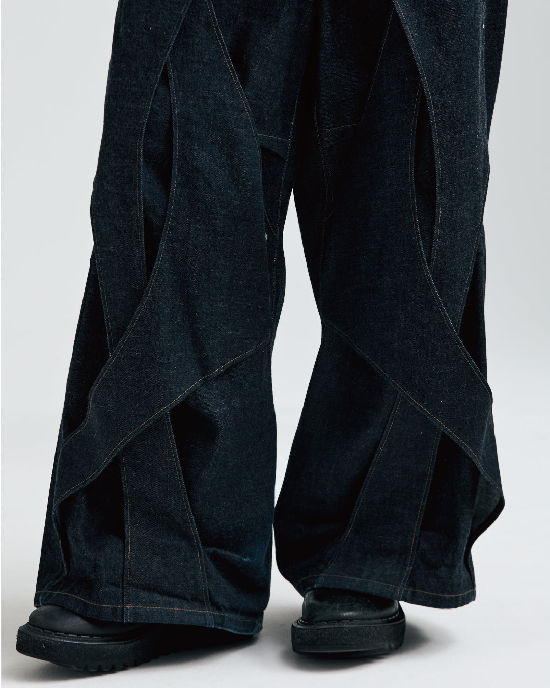 MUZE®︎ TURQUOISE LABEL -【RIDGED DENIM CROSS WIDE TROUSERS(INDIGO)】ミューズ リジッド デニム クロス ワイド トラウザー インディゴ
