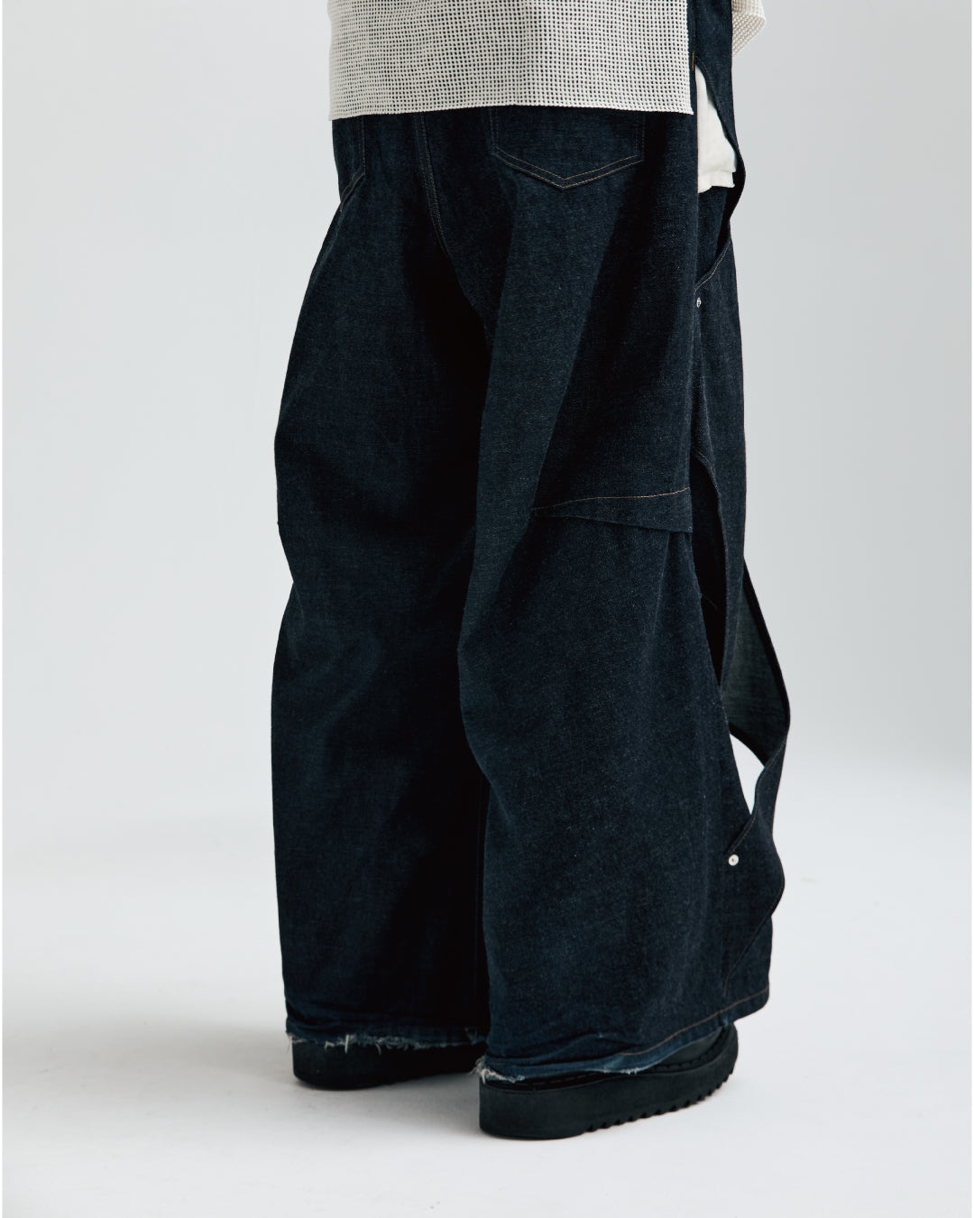 MUZE®︎ TURQUOISE LABEL -【RIDGED DENIM CROSS WIDE TROUSERS(INDIGO)】ミューズ リジッド デニム クロス ワイド トラウザー インディゴ
