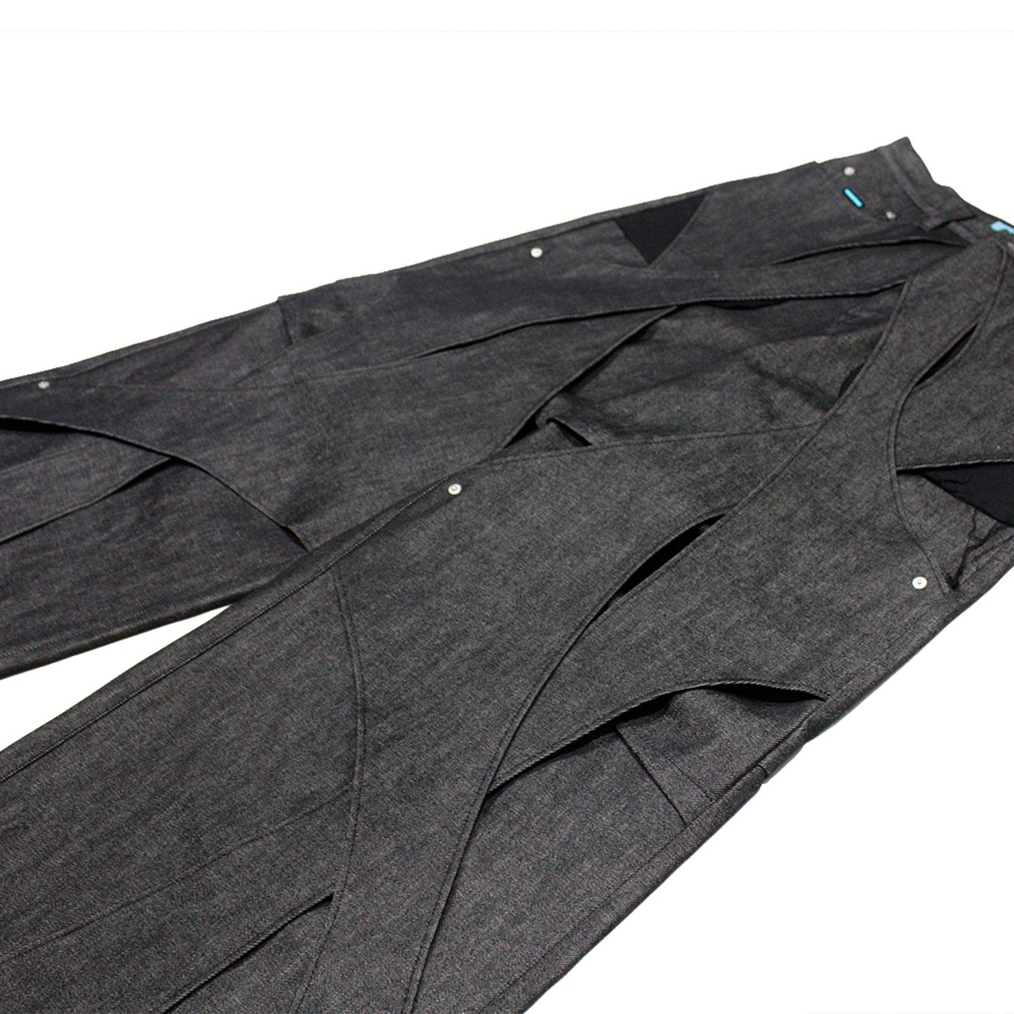 MUZE®︎ TURQUOISE LABEL -【RIDGED DENIM CROSS WIDE TROUSERS(BLACK×WHITE)】ミューズ リジッド デニム クロス ワイド トラウザー ブラック ホワイト