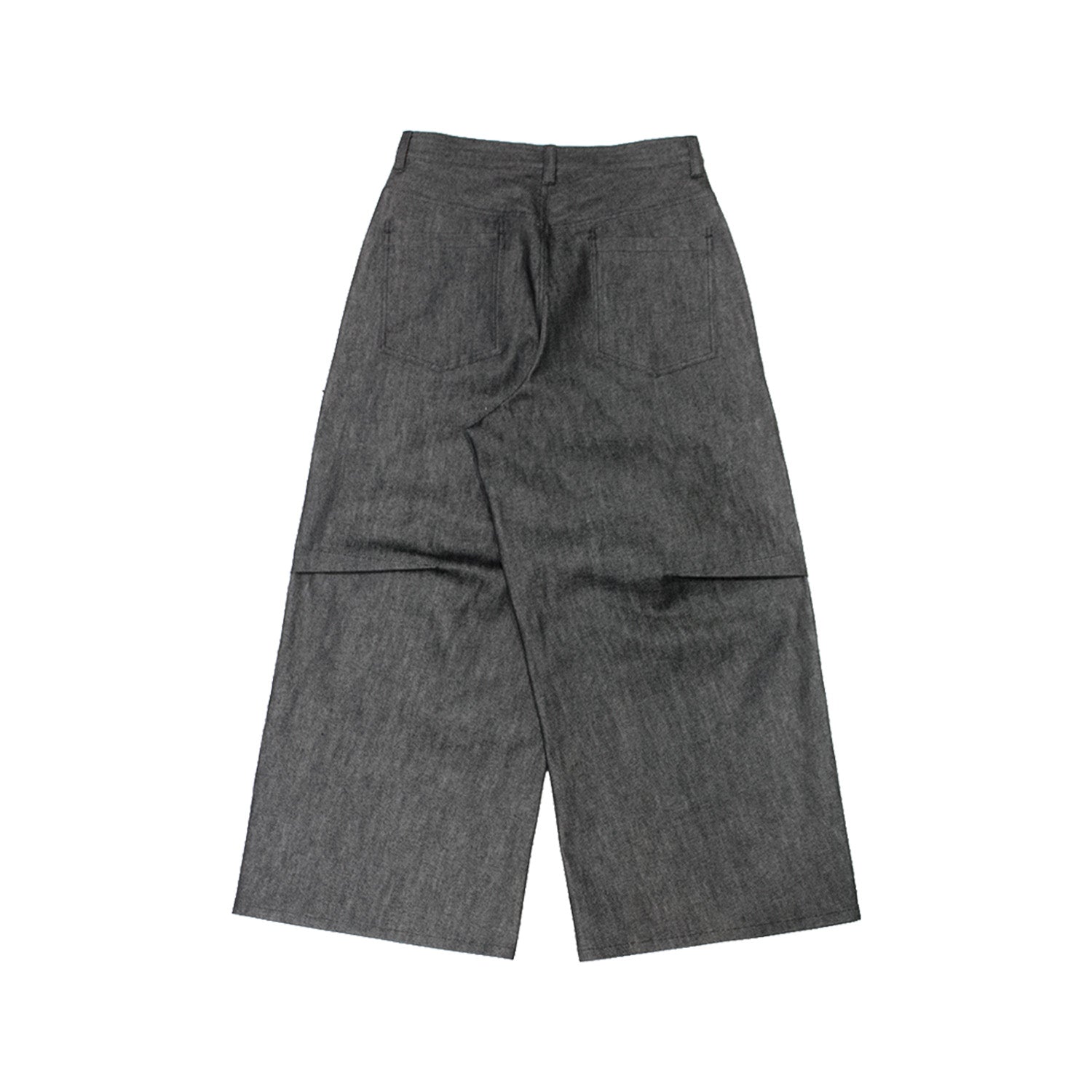 MUZE®︎ TURQUOISE LABEL -【RIDGED DENIM CROSS WIDE TROUSERS(BLACK